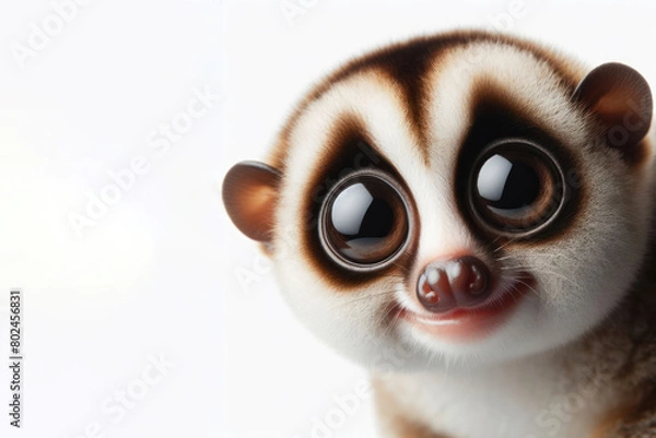 Obraz Slow loris on white background