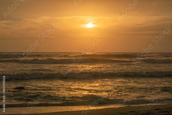 Obraz Sunset in the pacific ocean in Lima Peru