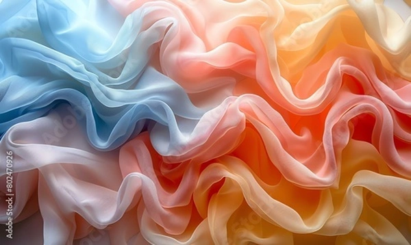 Obraz Colorful fabric ruffles in pastel colors for background or texture