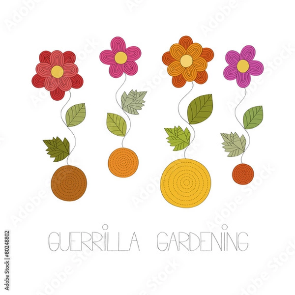 Obraz Guerrilla gardening vector illustration