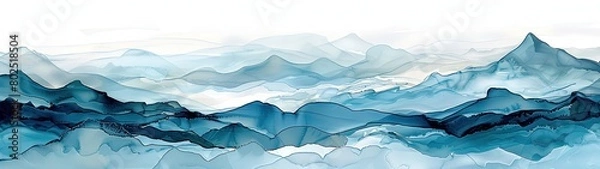 Fototapeta Blue watercolor abstract background. Watercolor Blue background. Abstract Blue texture.