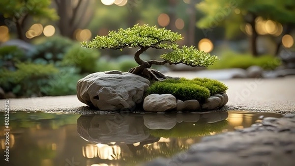Fototapeta Bonsai Tree Zen Garden