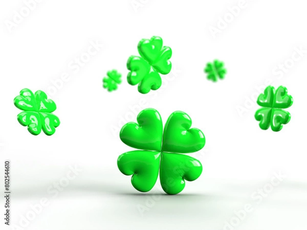 Fototapeta 3d render 4 leaf clover