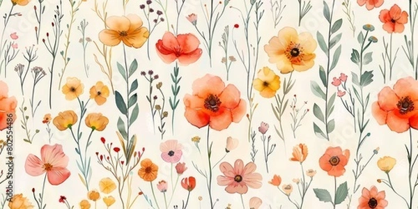 Fototapeta poppy flowers background