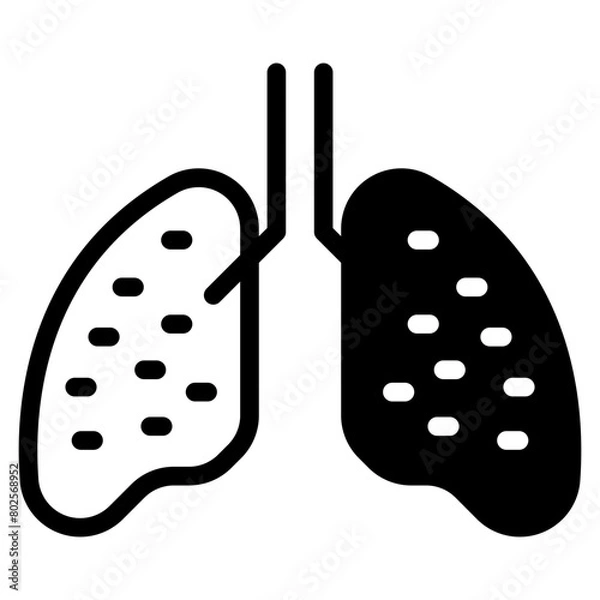 Fototapeta Lungs Vector Icon Design Template