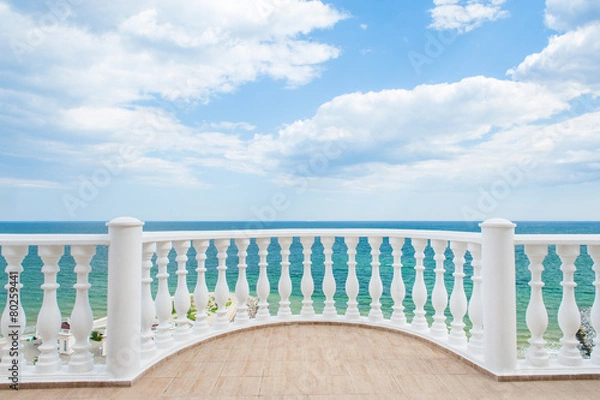 Obraz Balcony view on the sea shore
