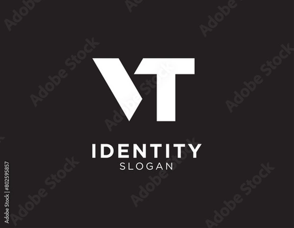 Fototapeta Monogram letter VT logo vector