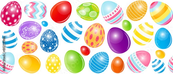 Fototapeta Beautiful Easter Egg Seamless Pattern Background Vector Illustra