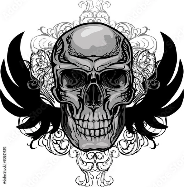 Fototapeta Skull and Wings
