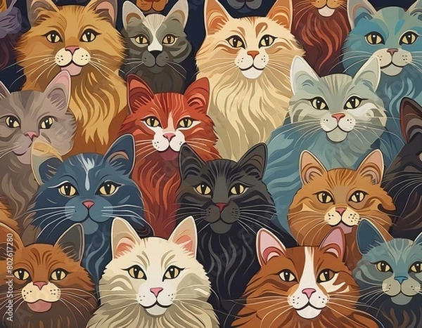 Obraz ilustración de gatos.