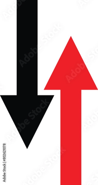 Fototapeta Simple up and down arrows. Upward, downward arrows eps 10.