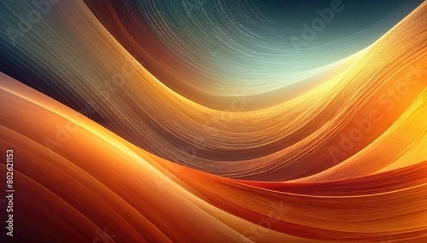 Fototapeta Smooth Curves in Vibrant Orange-Yellow Gradient