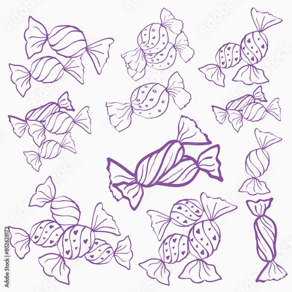 Fototapeta Candy Outline Collection.eps