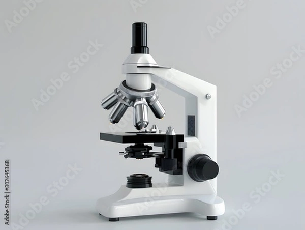 Fototapeta Stereoscopic Microscope Illustrated to Highlight Medical, Health, and Biological Research in Educational Vector Art