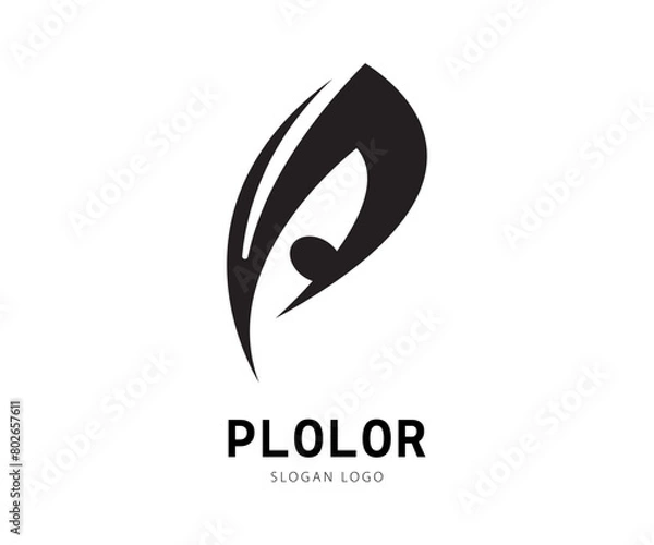 Fototapeta logo initial of P, Plolor name is a example, is can edit fine your name industrial or company name. the logo varian eye to letter of P. Good for logo and any element design.