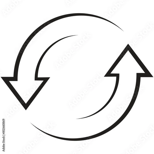 Obraz repeat arrow icon, roundabout symbol, arrow icon for using technology devices