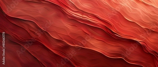 Obraz 滑らかな波線、エレガントでモダンな背景を持つ抽象的な赤い石のテクスチャ背景。 高解像度