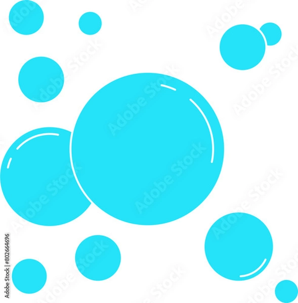 Fototapeta Blue Water Bubbles Illustration Vector