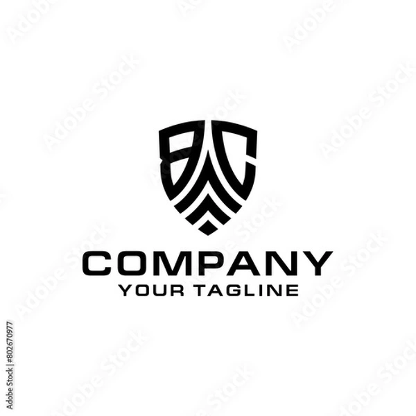 Obraz BC shield letter logo design template.