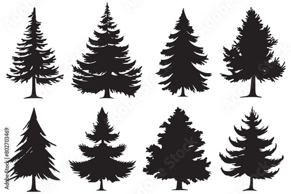 Fototapeta Christmas Tree Silhouette vectors