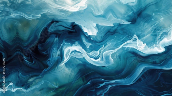 Obraz Abstract blue swirly background, flowy motion and gradations 