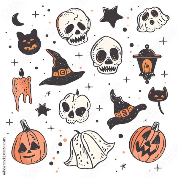 Obraz halloween pumpkins set