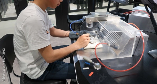 Fototapeta 福井県勝山市の恐竜化石クリーニング体験施設