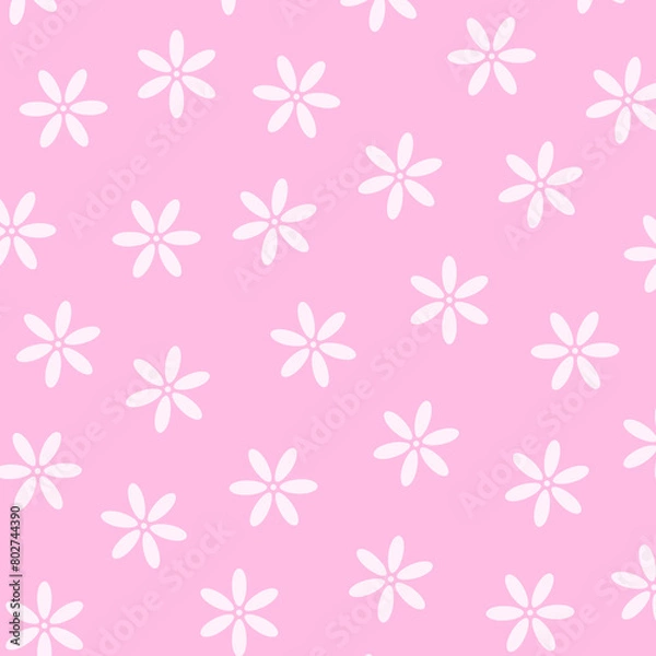 Obraz Pink White Floral Decorative Pattern Background