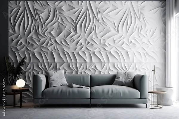 Fototapeta a couch with a white pillow and a white pillow on it