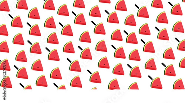 Fototapeta Seamless watermelon slice pattern design