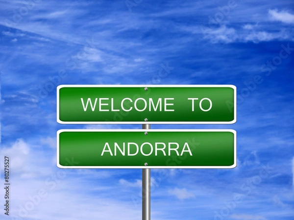 Fototapeta Andorra Welcome Travel Sign