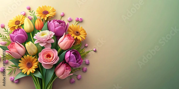 Obraz Bunch of flowers abstract background copy space for text