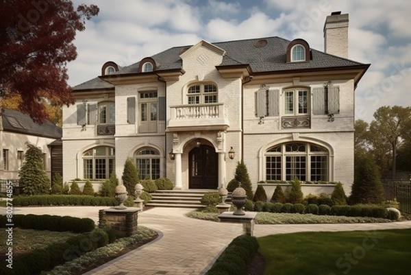 Fototapeta a large house with a large front porch and a large front porch.