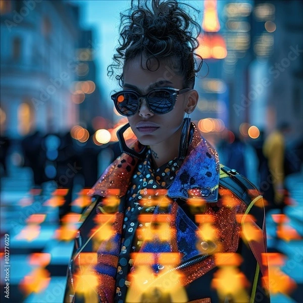 Fototapeta Fashion show, colorful, trendy, cool, runway with accessories. Generative AI.