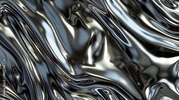 Fototapeta a close - up of a shiny silver metal surface, featuring a metal rod, a bolt, and a washer arranged