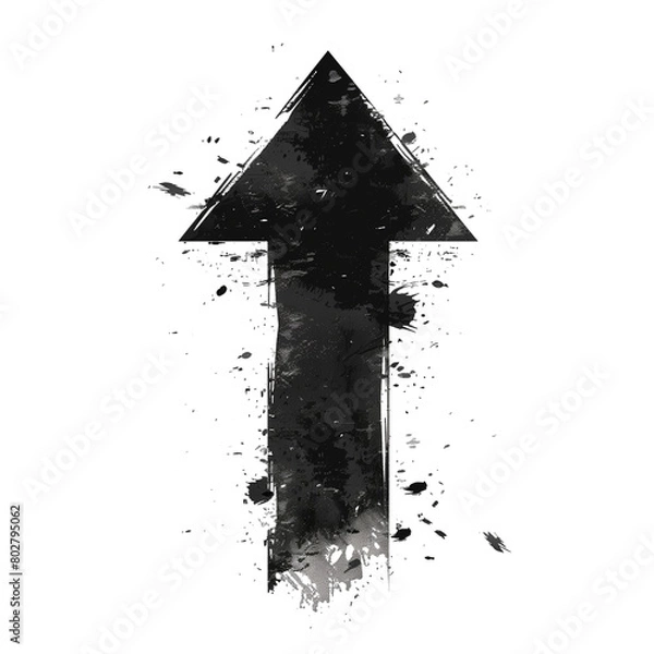 Obraz Up arrow vector isolated on transparent background