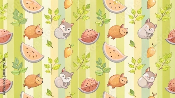Fototapeta squirrel pattern background