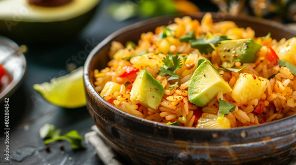 Fototapeta rice with vegetables that spicy curry