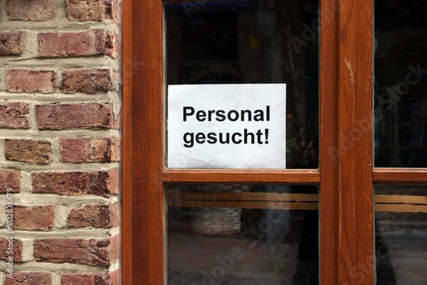 Obraz personal gesucht zettel im fenster