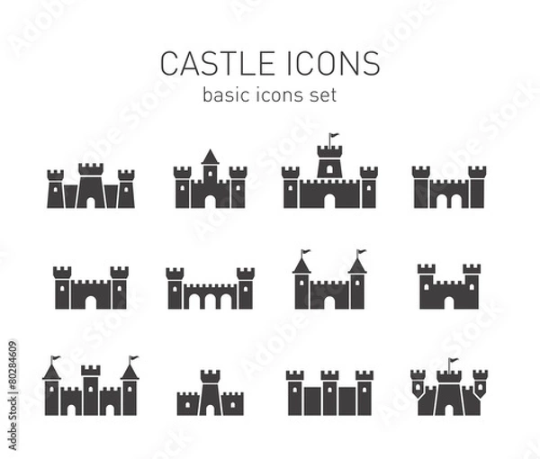 Obraz Castle icons set.