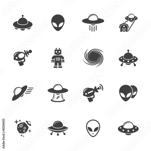 Obraz Alien icons set.
