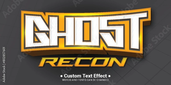 Fototapeta Editable 3d text ghost gaming style free
