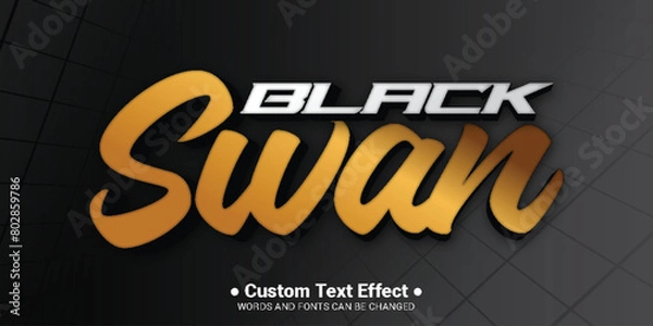 Fototapeta Swan Gold 3d text effect