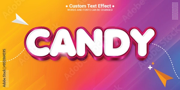 Fototapeta Candy pink text effect editable typography font style