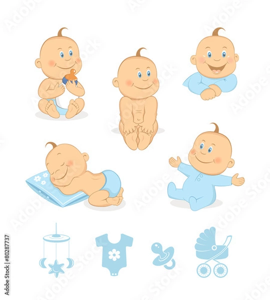 Obraz Baby boy vector set