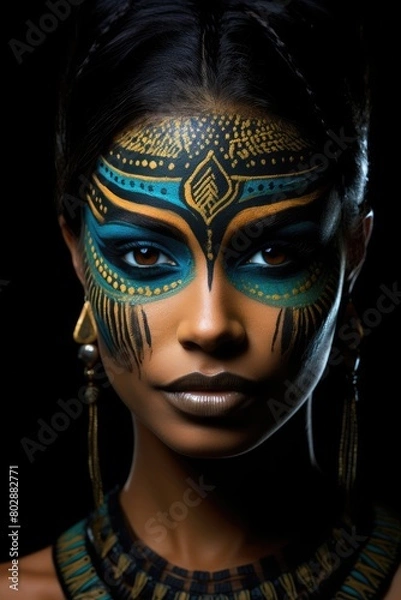 Fototapeta Dramatic face painting portrait