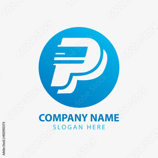 Obraz P letter logo design