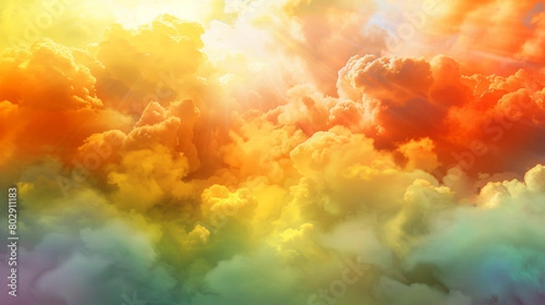 Obraz Proud Month Sky colourful clouds background