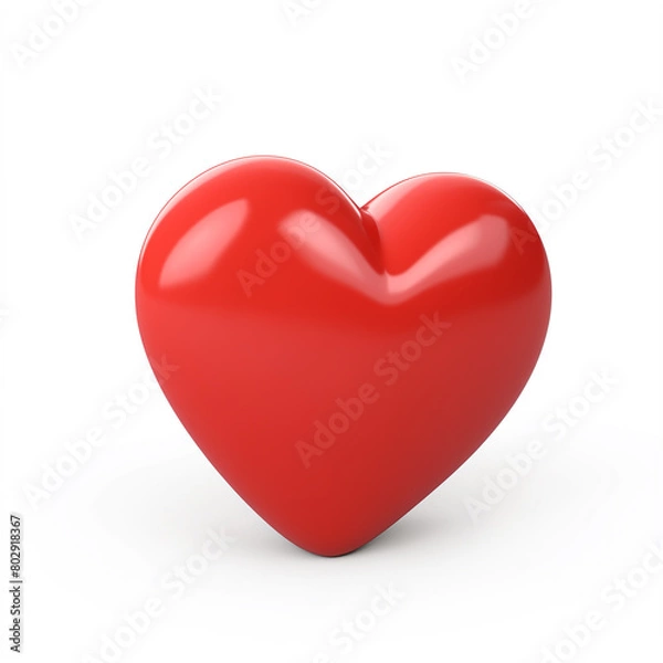 Fototapeta rounded 3d red gradient heart, view from above, isolated on a transparent background, high detail, ultra realistic, photo realistic.	
