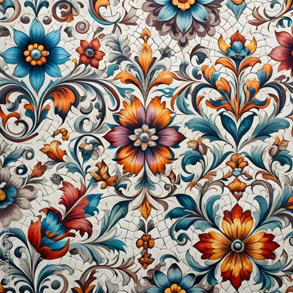 Fototapeta seamless pattern with flowers